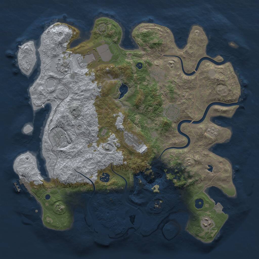 Rust Map: Procedural Map, Size: 4000, Seed: 988187960, 15 Monuments