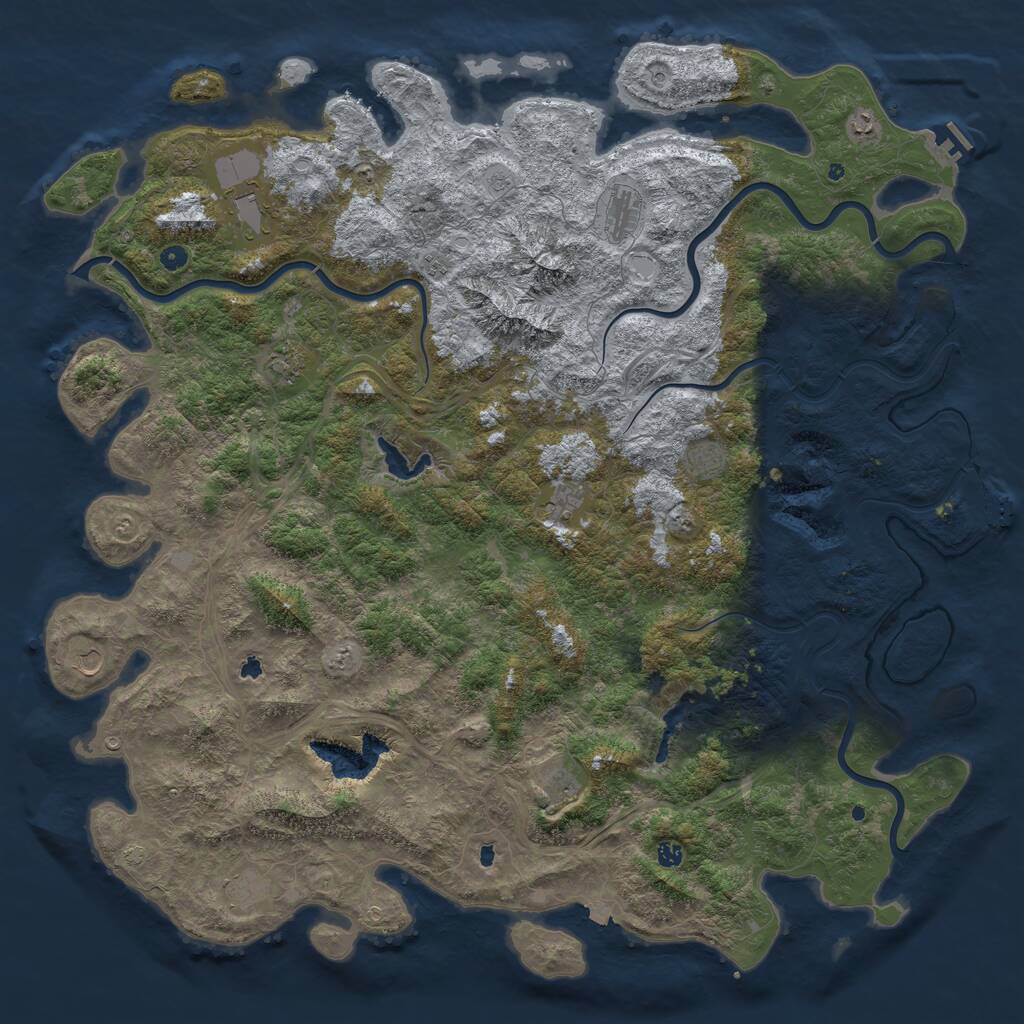 Rust Map: Procedural Map, Size: 6000, Seed: 20090523, 17 Monuments