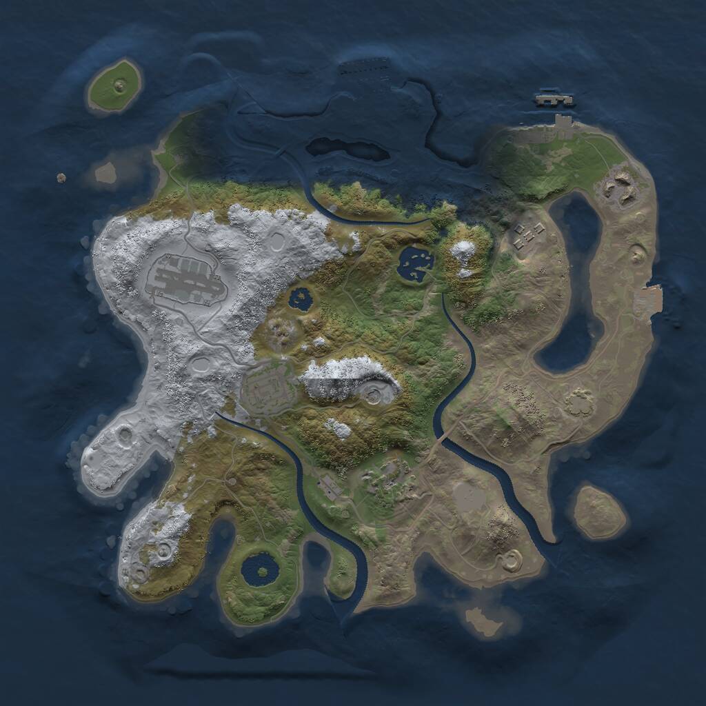 Rust Map: Procedural Map, Size: 3000, Seed: 6901, 11 Monuments