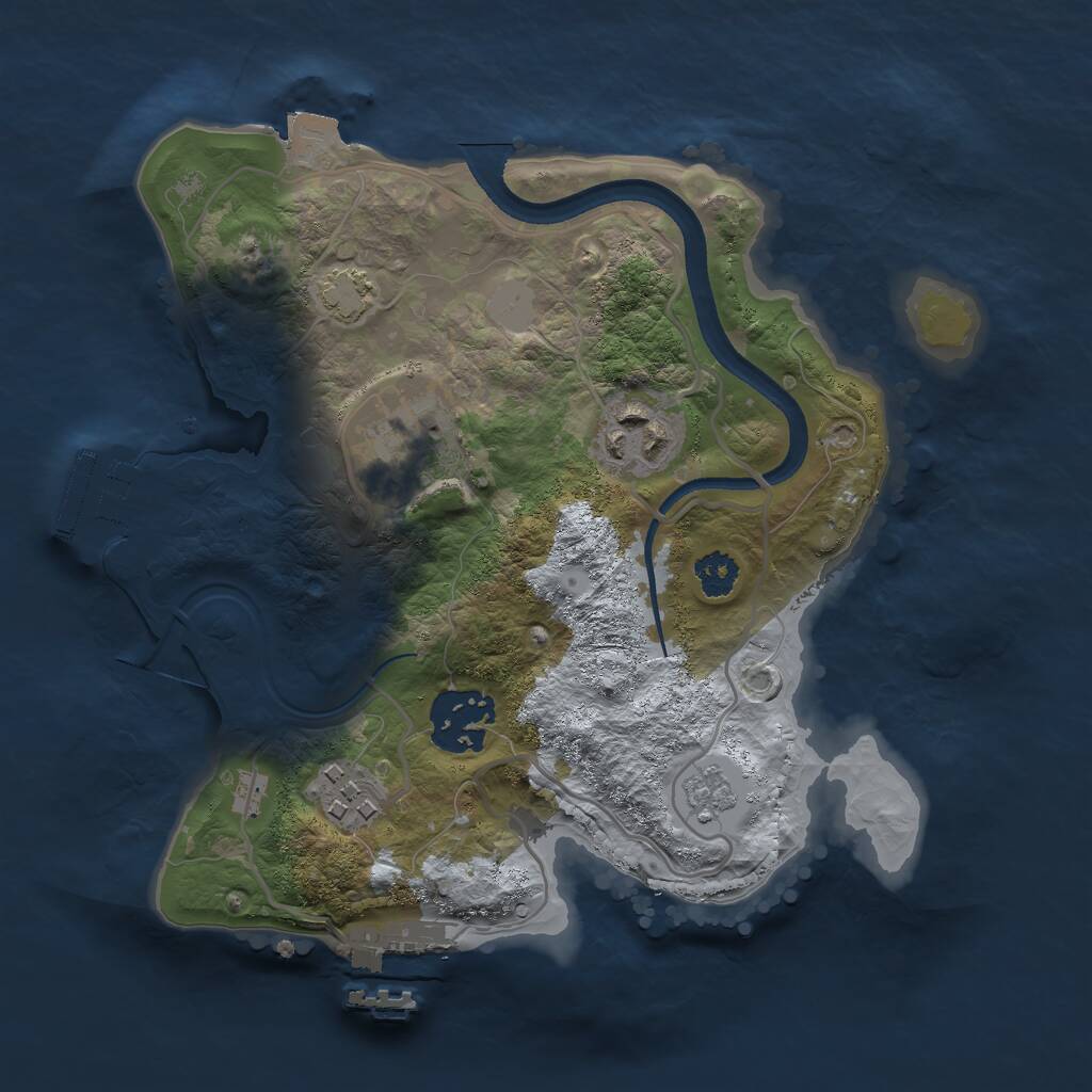 Rust Map: Procedural Map, Size: 2500, Seed: 622681174, 9 Monuments