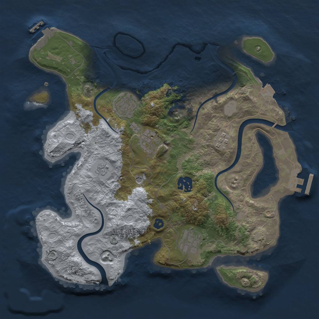 Rust Map: Procedural Map, Size: 3050, Seed: 335066984, 11 Monuments