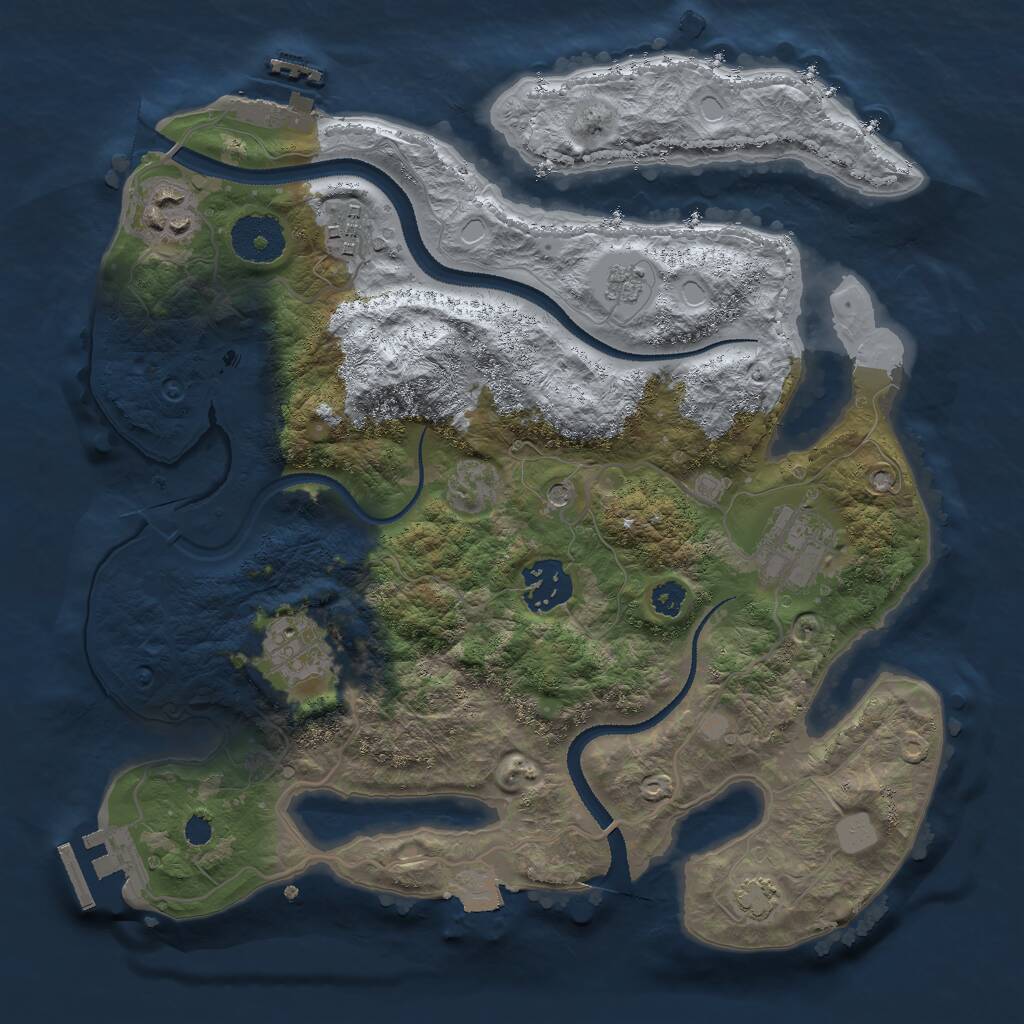 Rust Map: Procedural Map, Size: 3000, Seed: 997548205, 11 Monuments