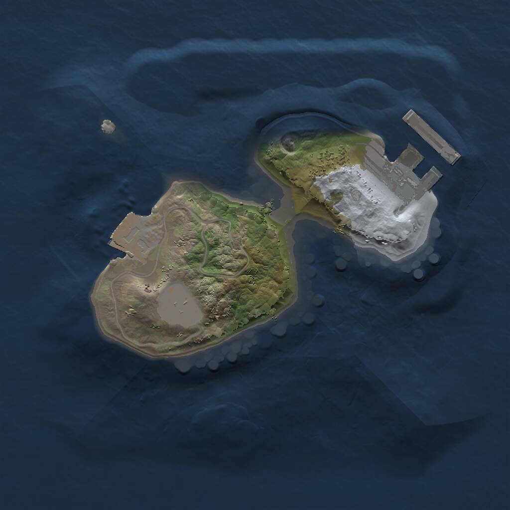 Rust Map: Procedural Map, Size: 1500, Seed: 61343, 2 Monuments
