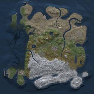 Thumbnail Rust Map: Procedural Map, Size: 3500, Seed: 1623472120, 14 Monuments