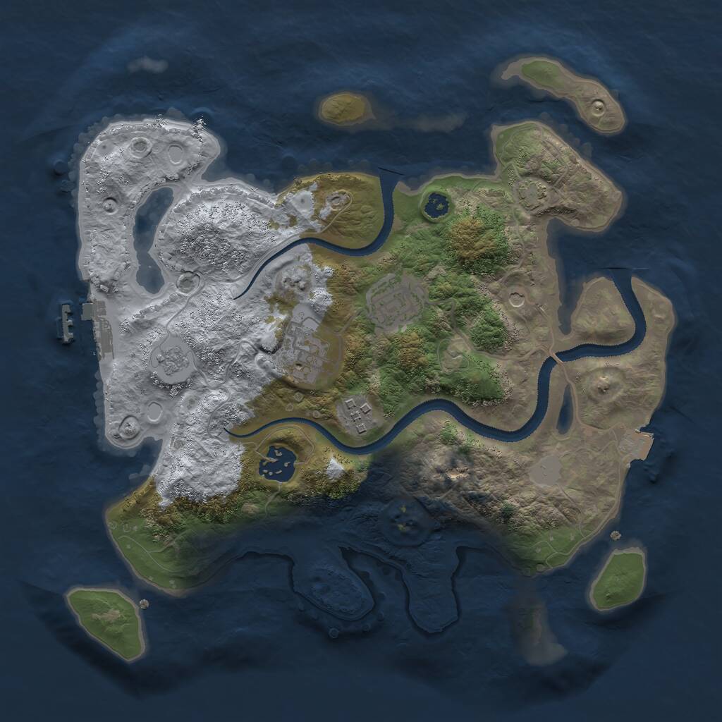 Rust Map: Procedural Map, Size: 3000, Seed: 420069, 9 Monuments