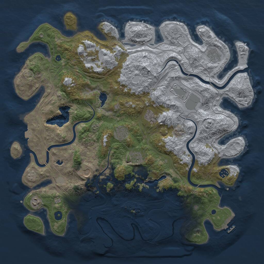 Rust Map: Procedural Map, Size: 4500, Seed: 1749946597, 16 Monuments