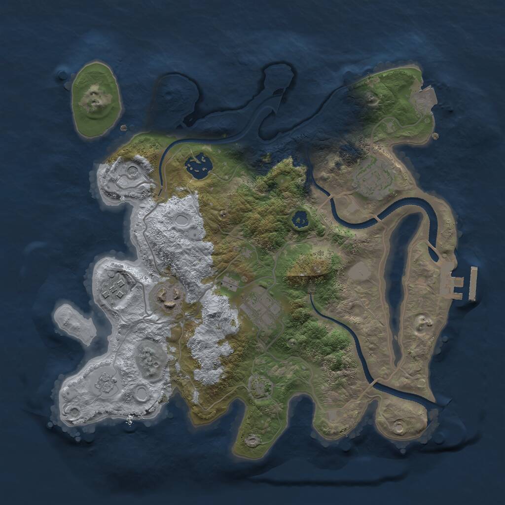 Rust Map: Procedural Map, Size: 3000, Seed: 1732138140, 10 Monuments