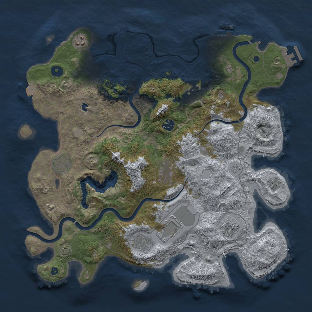 Rust Map: Procedural Map, Size: 4000, Seed: 377107704, 15 Monuments