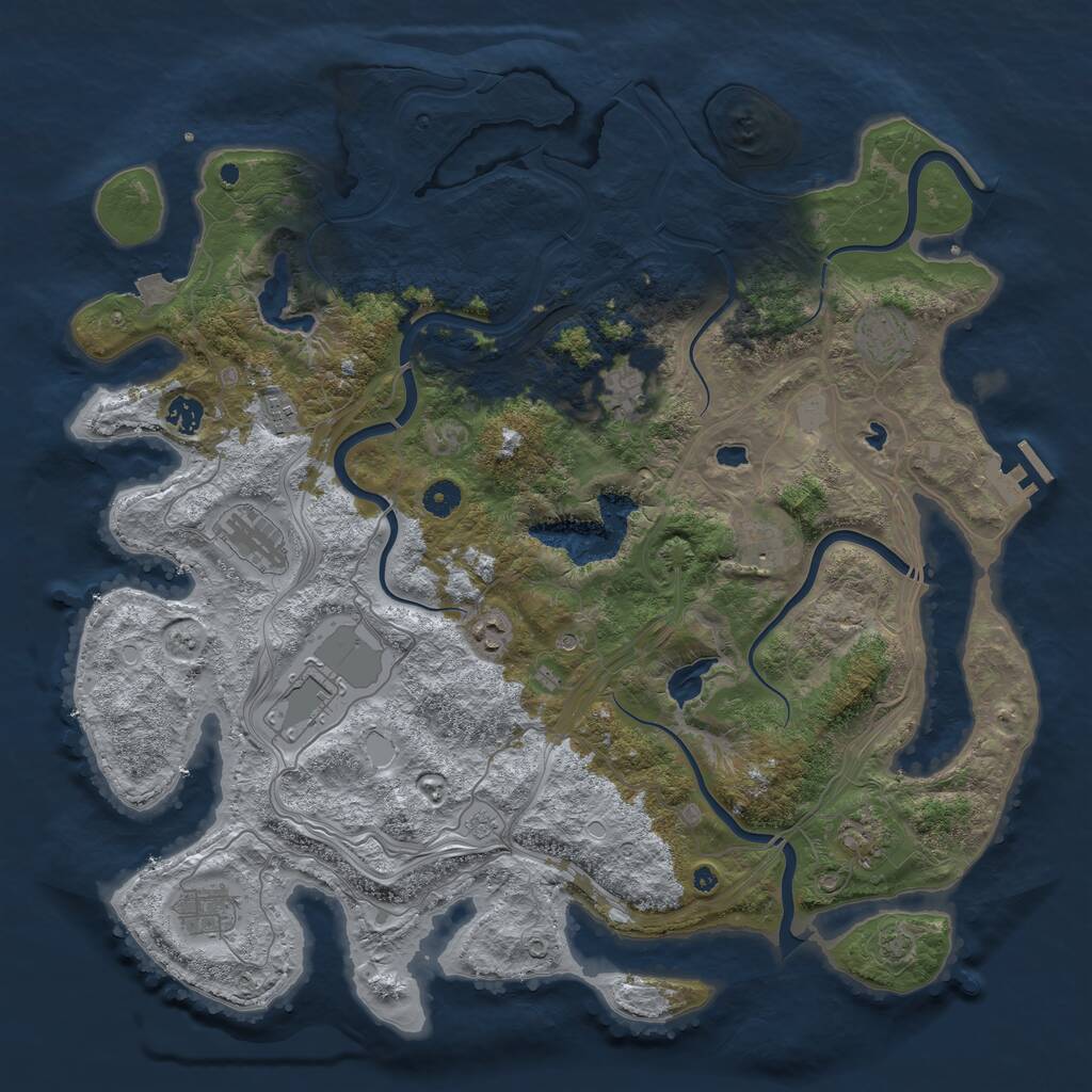 Rust Map: Procedural Map, Size: 4500, Seed: 1656042965, 15 Monuments