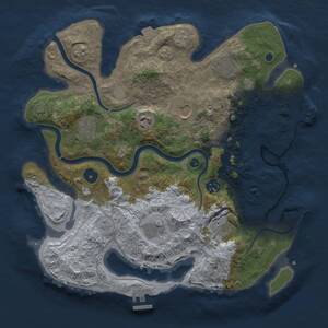 Thumbnail Rust Map: Procedural Map, Size: 3500, Seed: 849908969, 14 Monuments