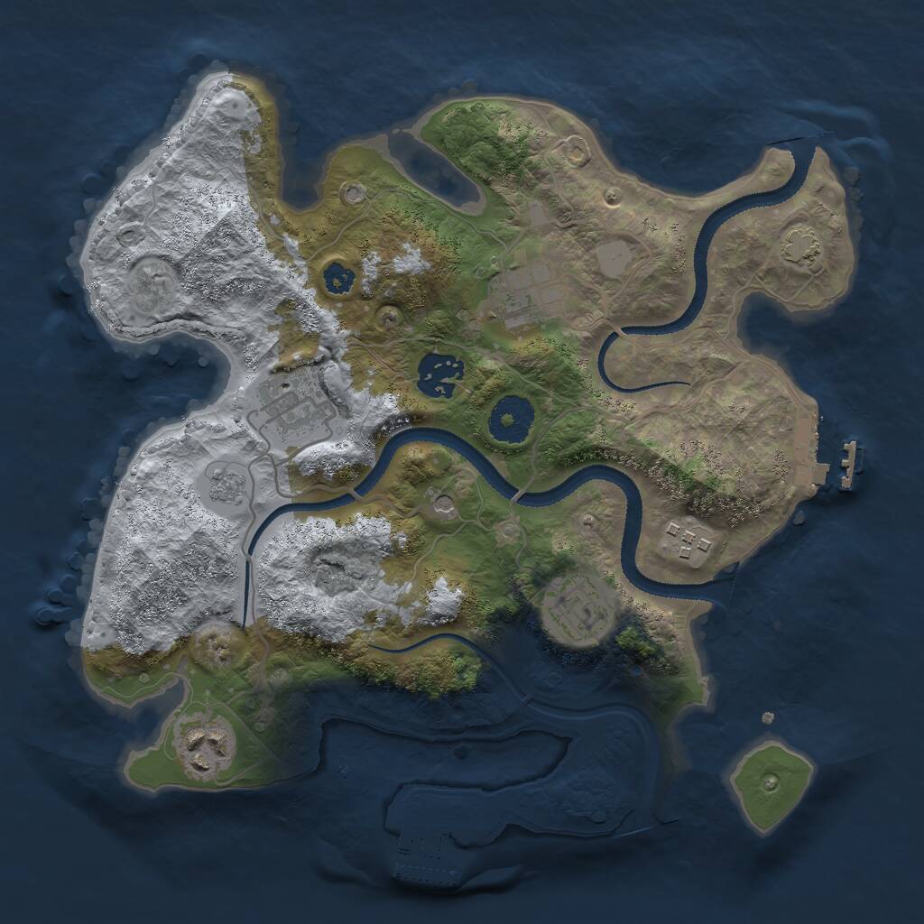 Rust Map: Procedural Map, Size: 3000, Seed: 718176519, 12 Monuments