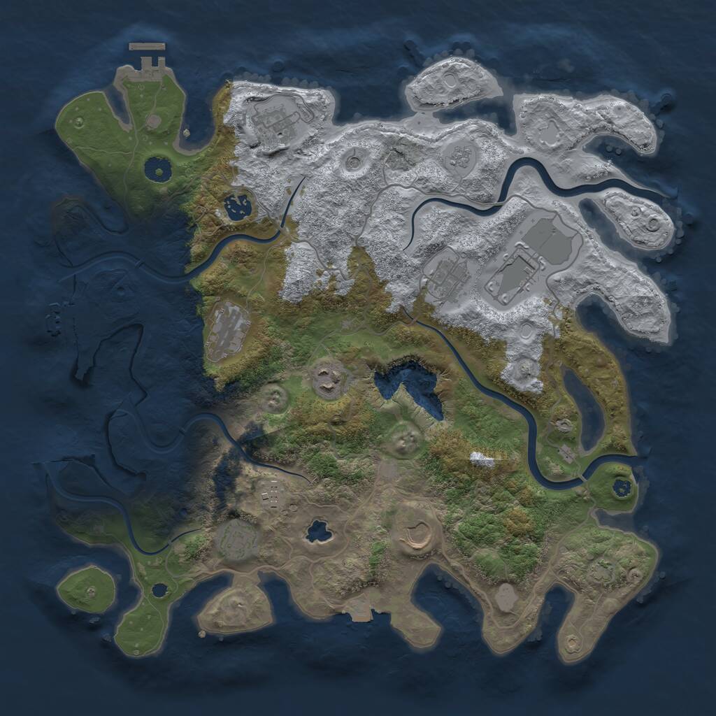 Rust Map: Procedural Map, Size: 4000, Seed: 14680, 15 Monuments