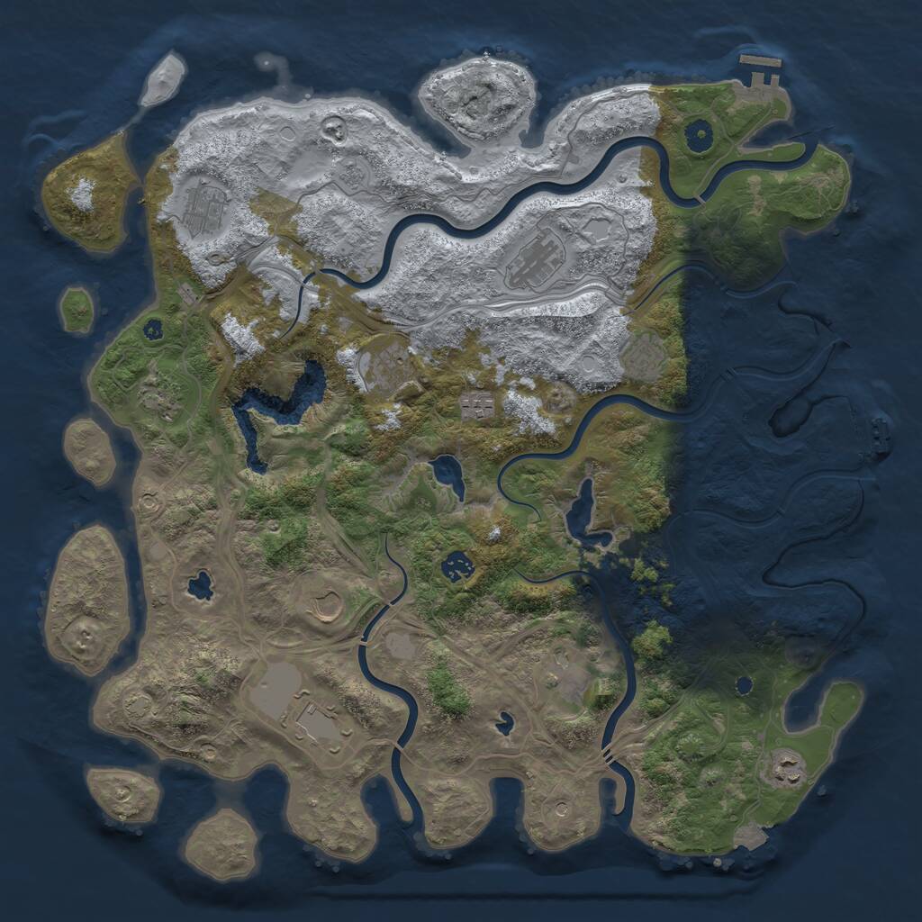 Rust Map: Procedural Map, Size: 4500, Seed: 786416319, 17 Monuments