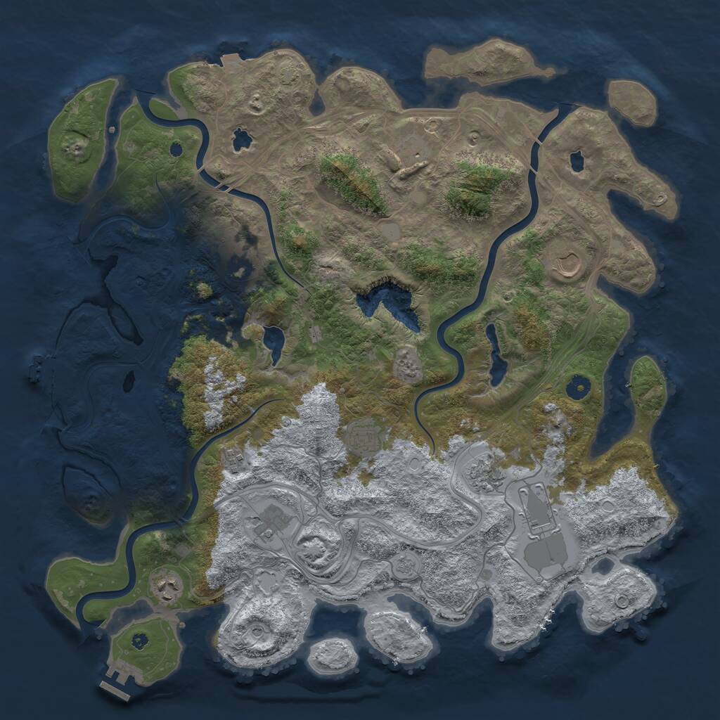Rust Map: Procedural Map, Size: 4500, Seed: 696837317, 15 Monuments