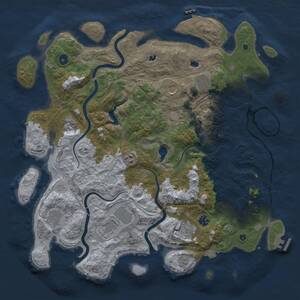 Thumbnail Rust Map: Procedural Map, Size: 4500, Seed: 255809390, 15 Monuments