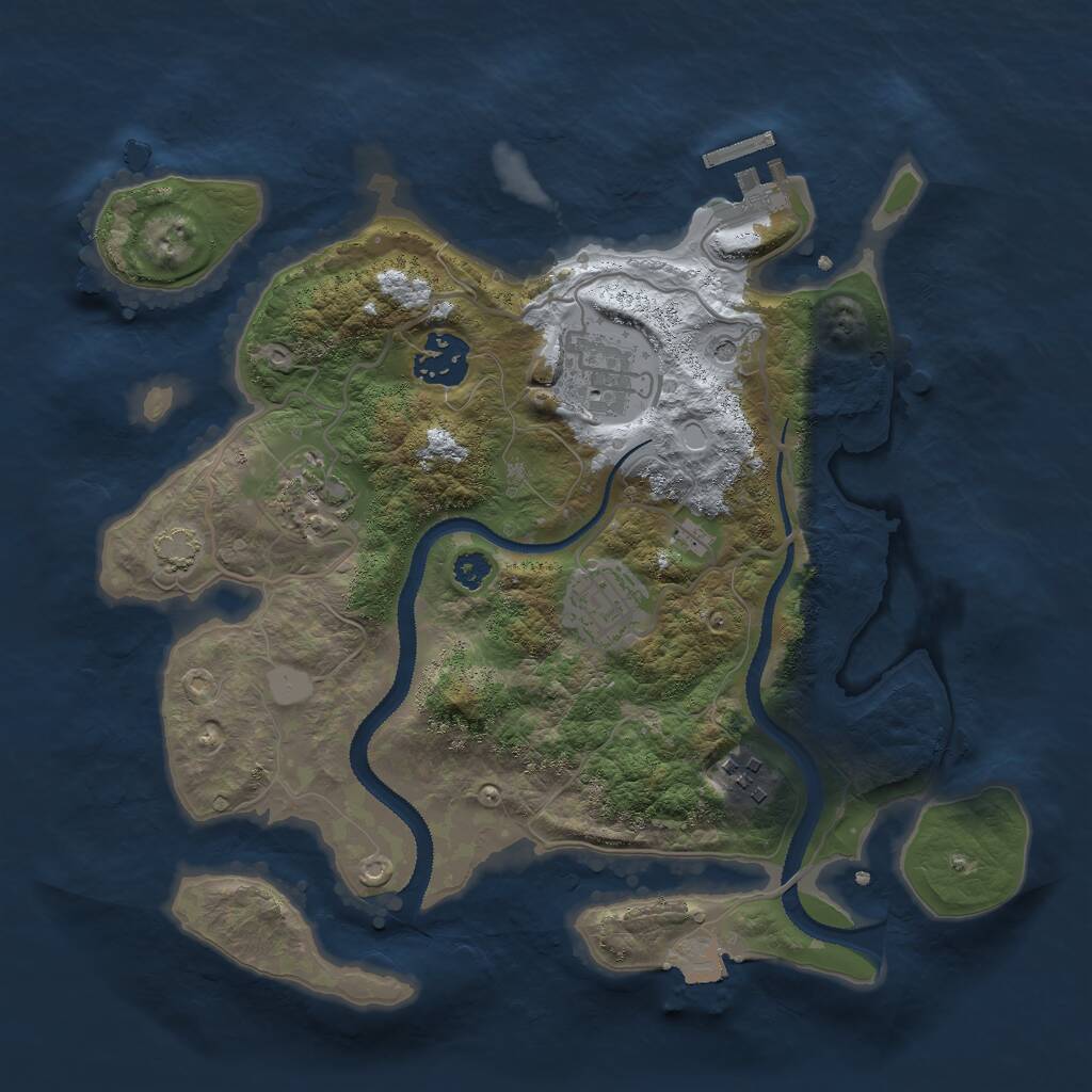 Rust Map: Procedural Map, Size: 3000, Seed: 1176681, 9 Monuments