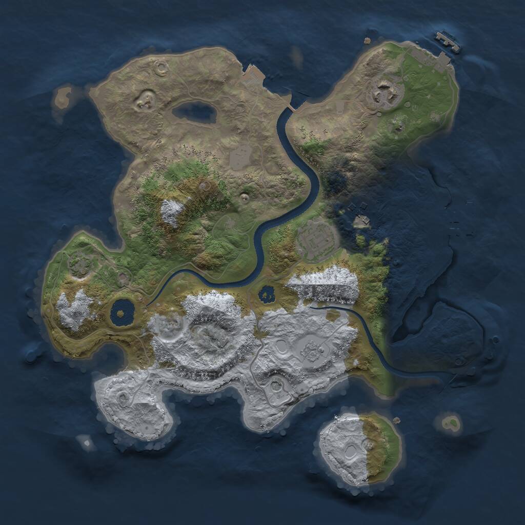 Rust Map: Procedural Map, Size: 3000, Seed: 1839328621, 9 Monuments