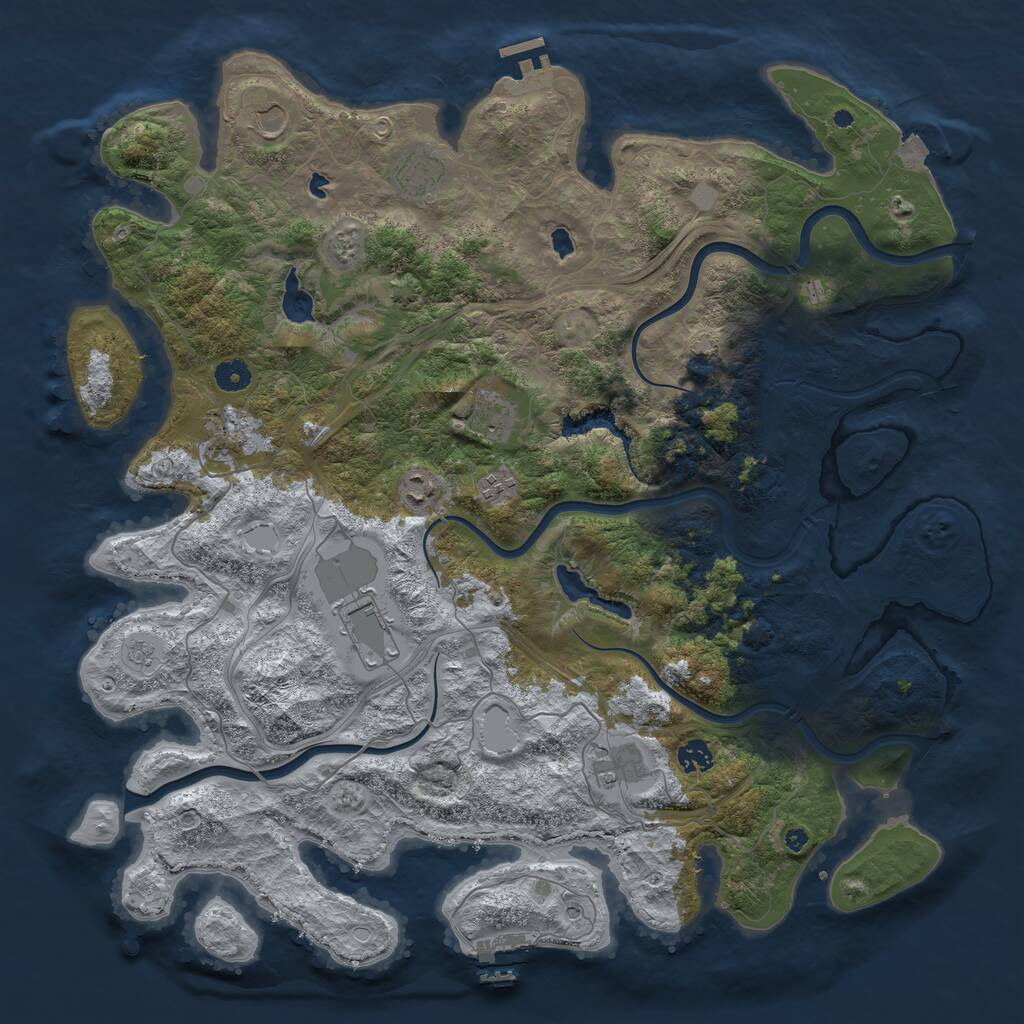 Rust Map: Procedural Map, Size: 4500, Seed: 1985158986, 15 Monuments
