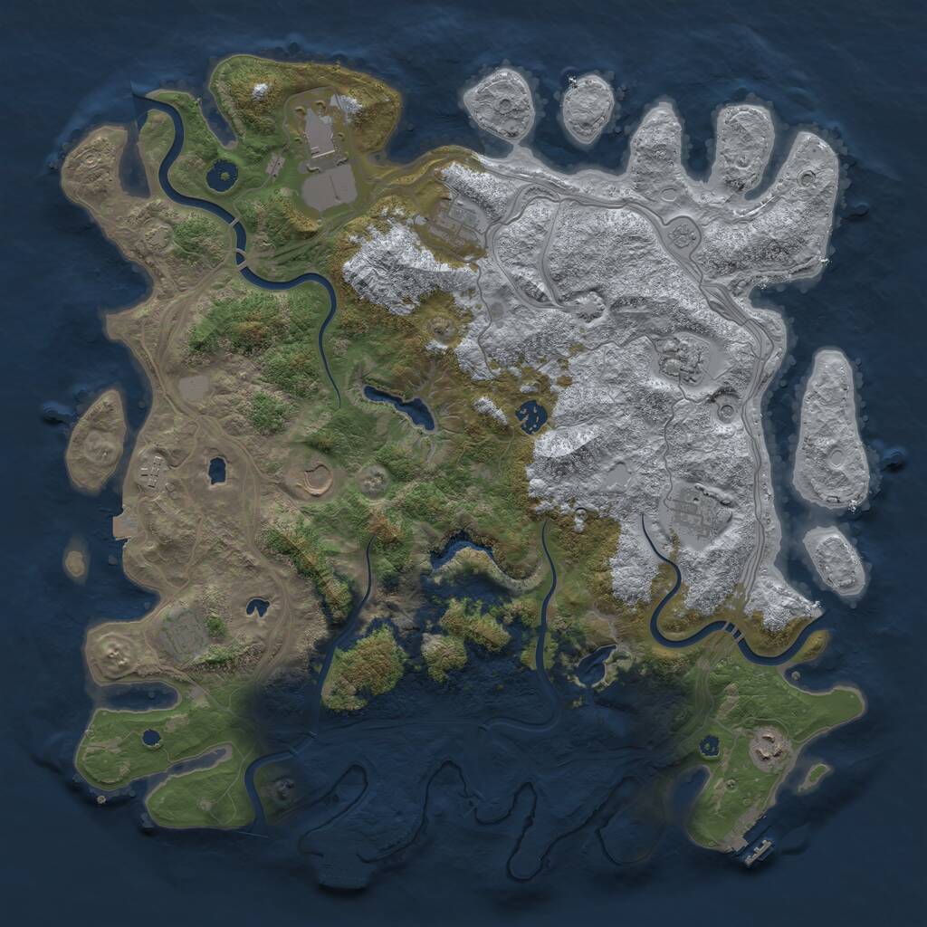 Rust Map: Procedural Map, Size: 4500, Seed: 537296978, 15 Monuments