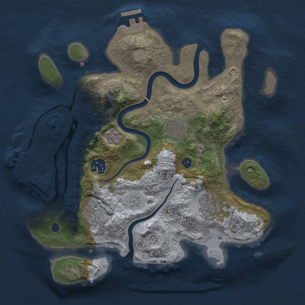 Rust Map: Procedural Map, Size: 3000, Seed: 688192, 11 Monuments