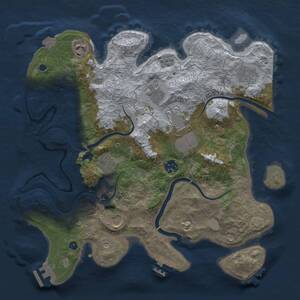 Thumbnail Rust Map: Procedural Map, Size: 3500, Seed: 37104343, 14 Monuments