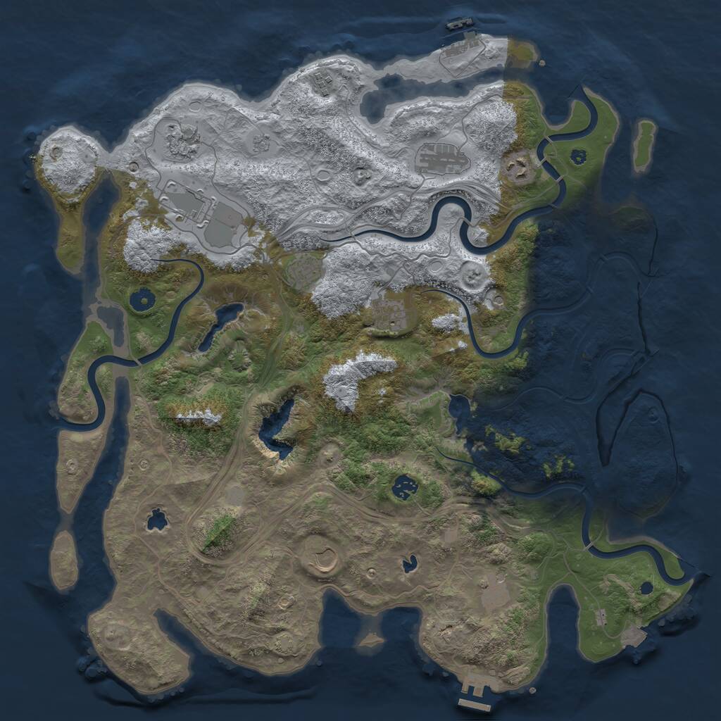 Rust Map: Procedural Map, Size: 4500, Seed: 2095167, 16 Monuments