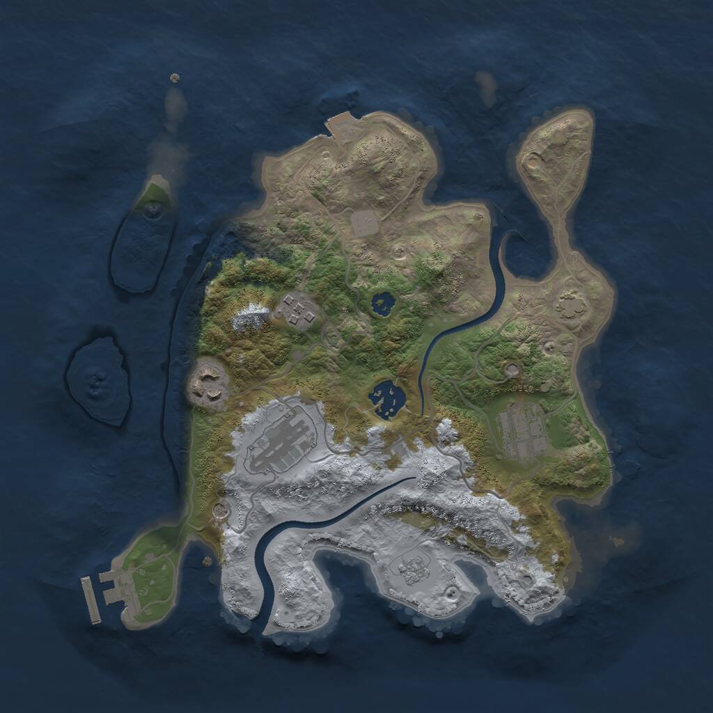 Rust Map: Procedural Map, Size: 3000, Seed: 709797493, 10 Monuments