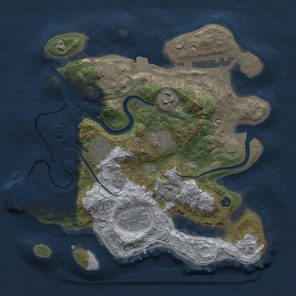Rust Map: Procedural Map, Size: 3000, Seed: 10307056, 9 Monuments