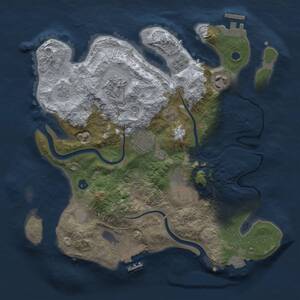 Thumbnail Rust Map: Procedural Map, Size: 3000, Seed: 965798787, 11 Monuments