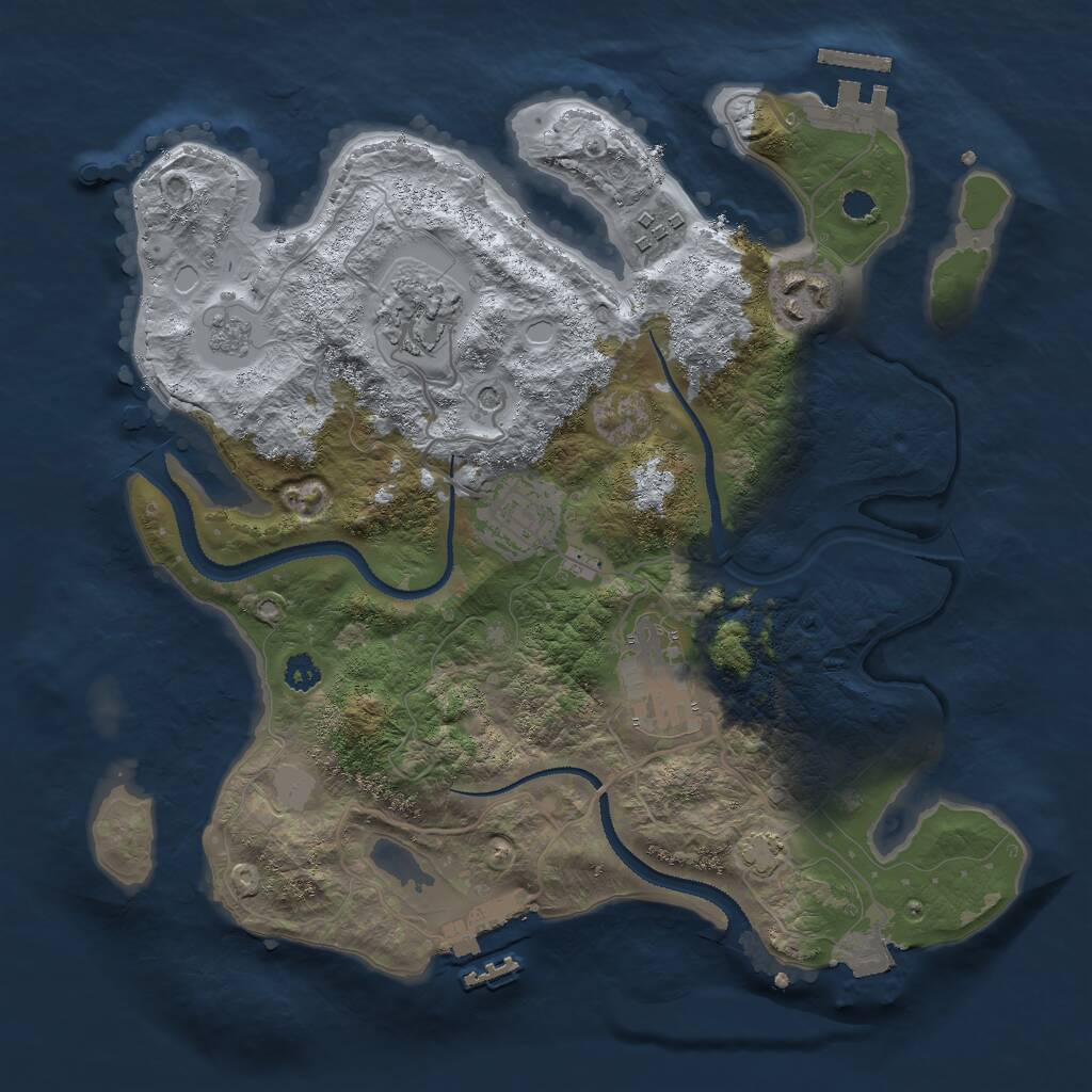 Rust Map: Procedural Map, Size: 3000, Seed: 965798787, 11 Monuments