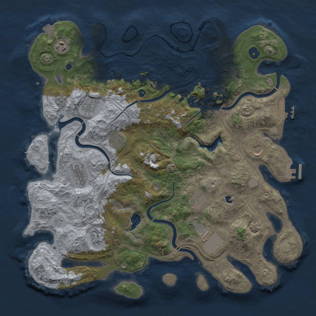 Rust Map: Procedural Map, Size: 4250, Seed: 19930519, 16 Monuments