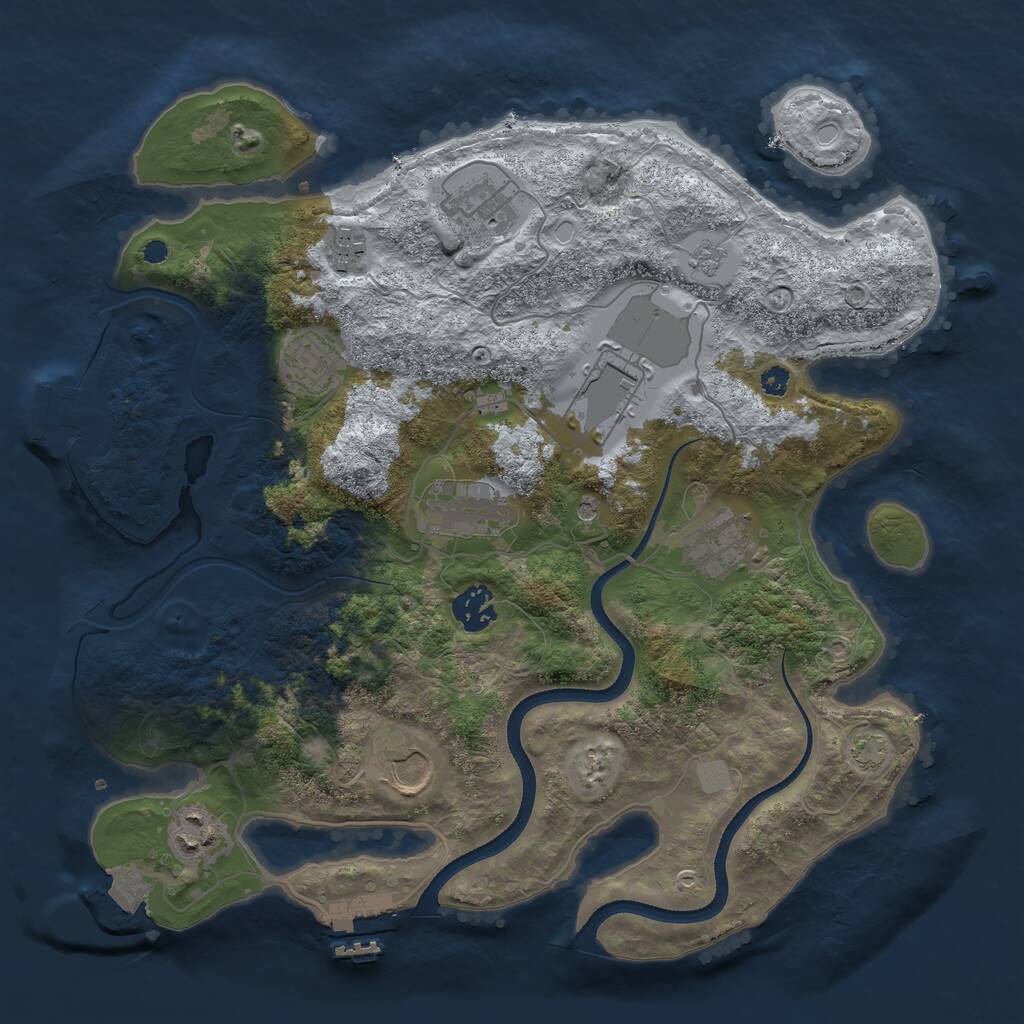 Rust Map: Procedural Map, Size: 3500, Seed: 997548205, 15 Monuments