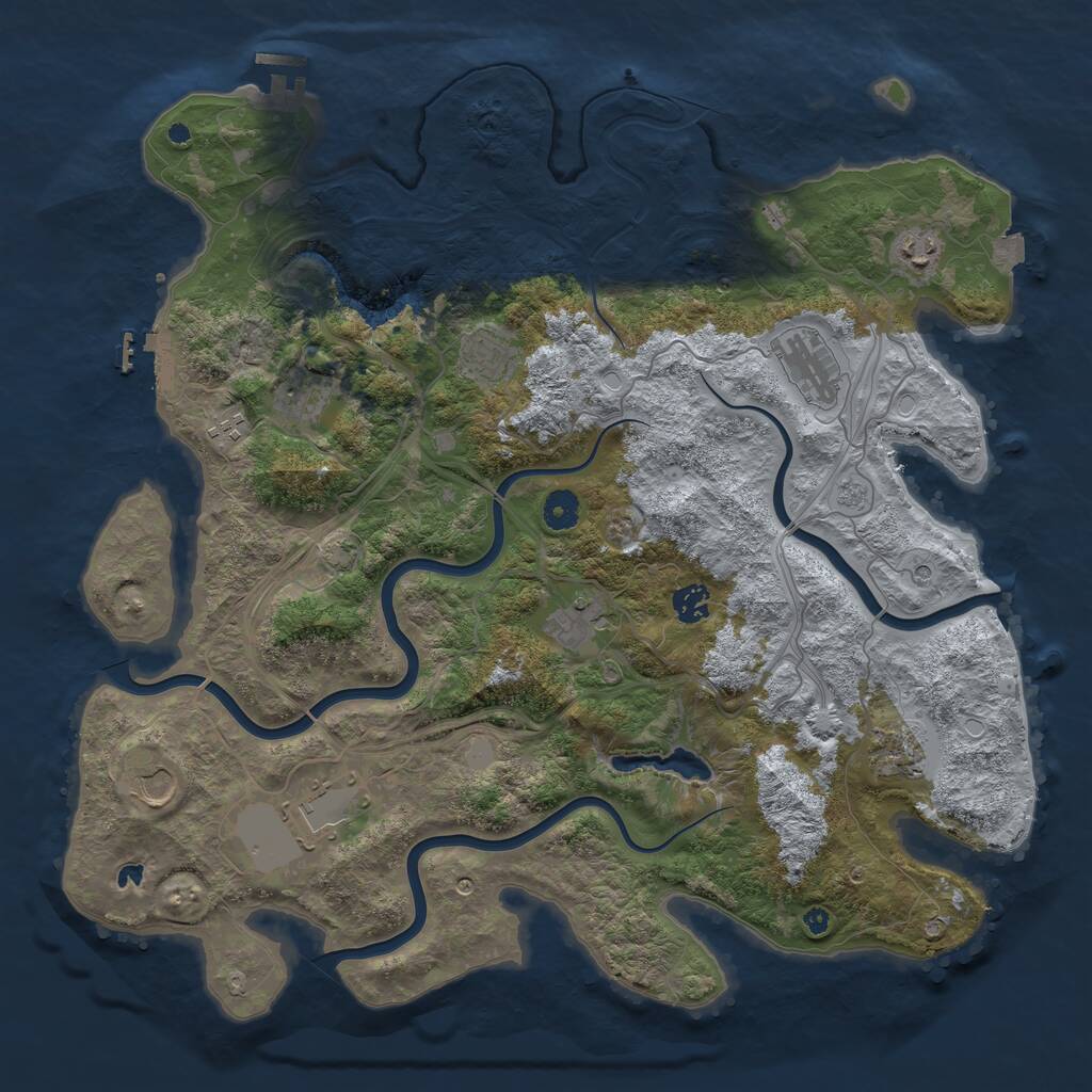 Rust Map: Procedural Map, Size: 4250, Seed: 1535680181, 16 Monuments