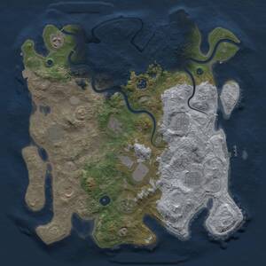 Thumbnail Rust Map: Procedural Map, Size: 3900, Seed: 636345975, 16 Monuments