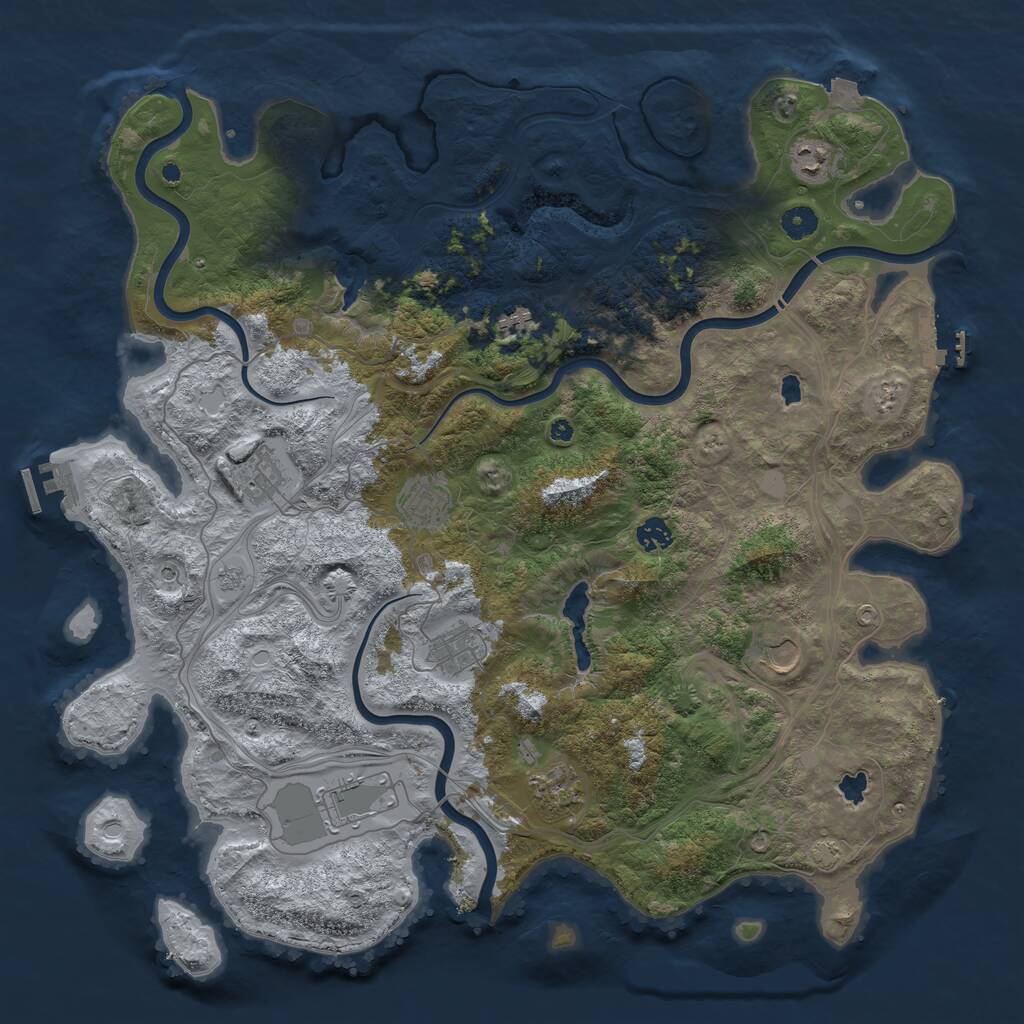 Rust Map: Procedural Map, Size: 4500, Seed: 74698, 15 Monuments