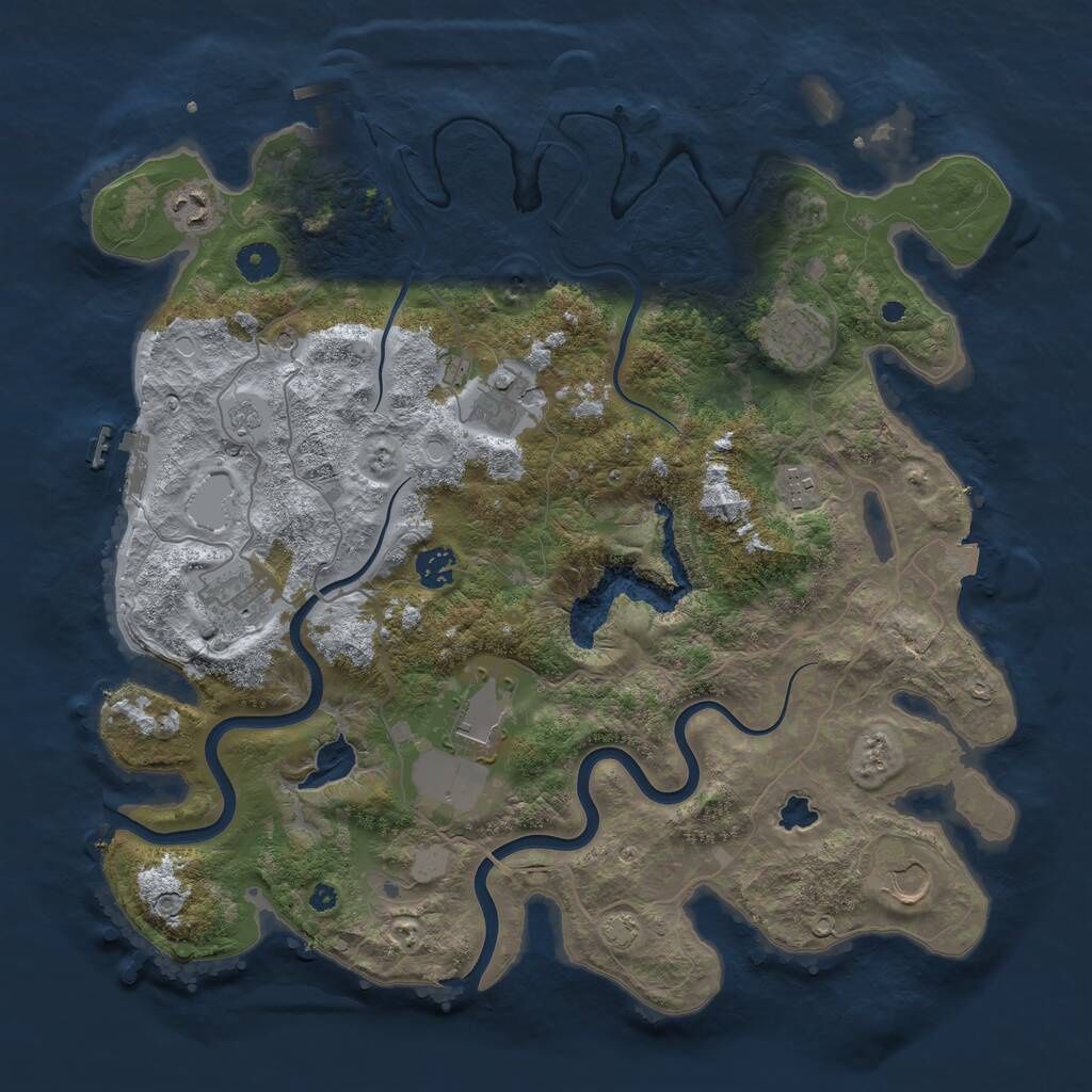 Rust Map: Procedural Map, Size: 4000, Seed: 5679851, 14 Monuments