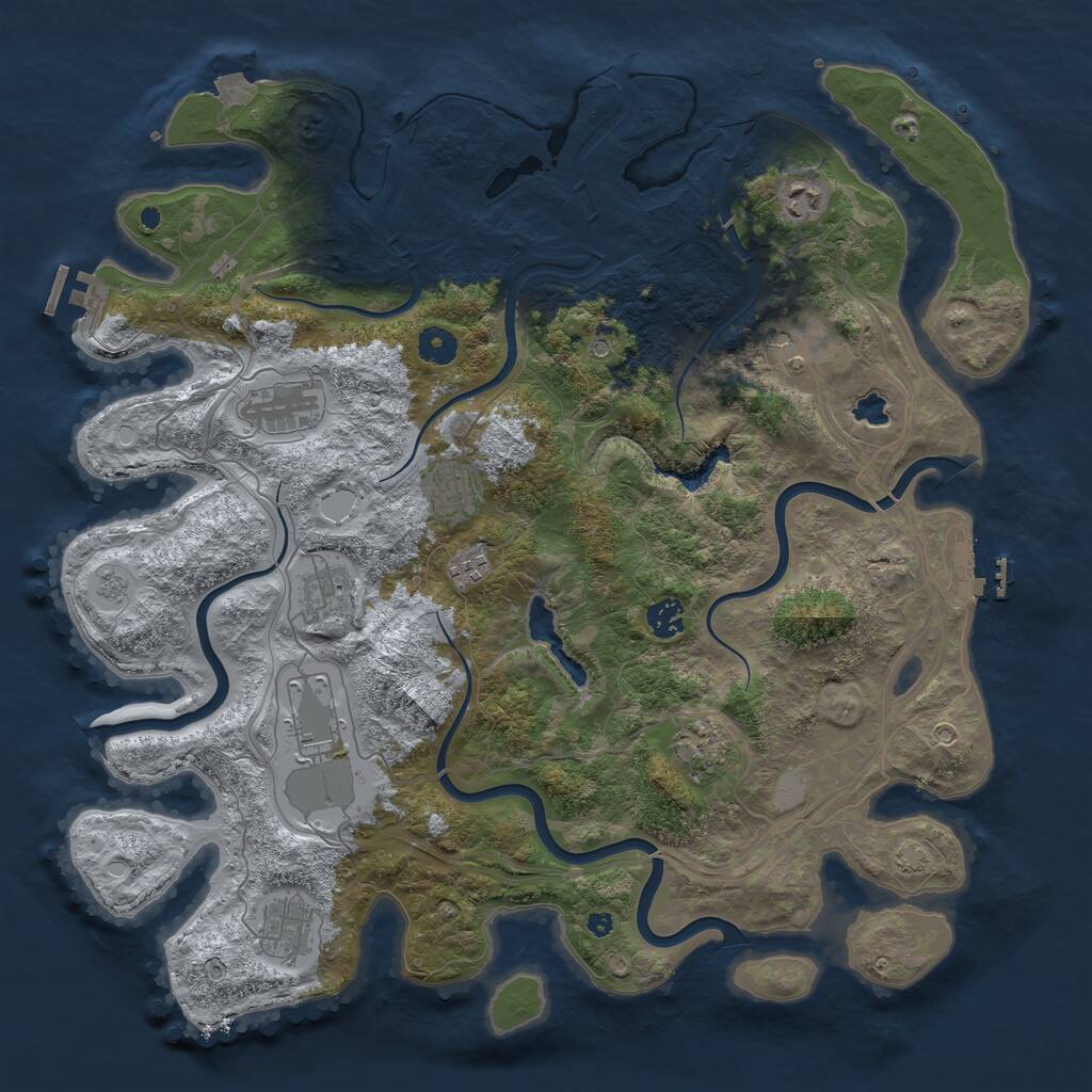 Rust Map: Procedural Map, Size: 4250, Seed: 308670668, 16 Monuments