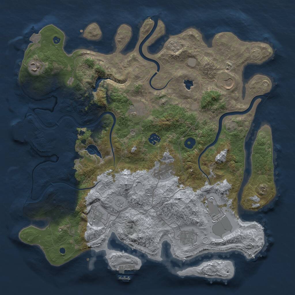 Rust Map: Procedural Map, Size: 4000, Seed: 472013047, 15 Monuments