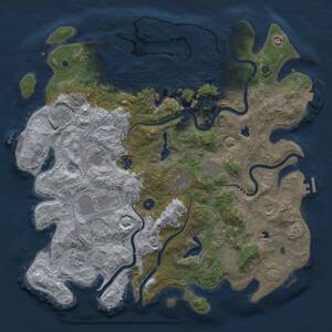 Thumbnail Rust Map: Procedural Map, Size: 4500, Seed: 843984589, 17 Monuments