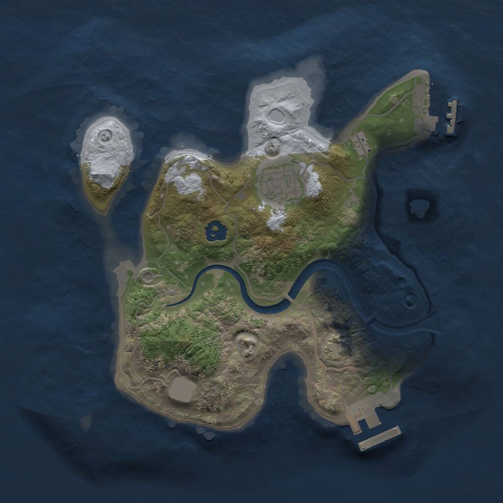 Rust Map: Procedural Map, Size: 2300, Seed: 675458, 5 Monuments