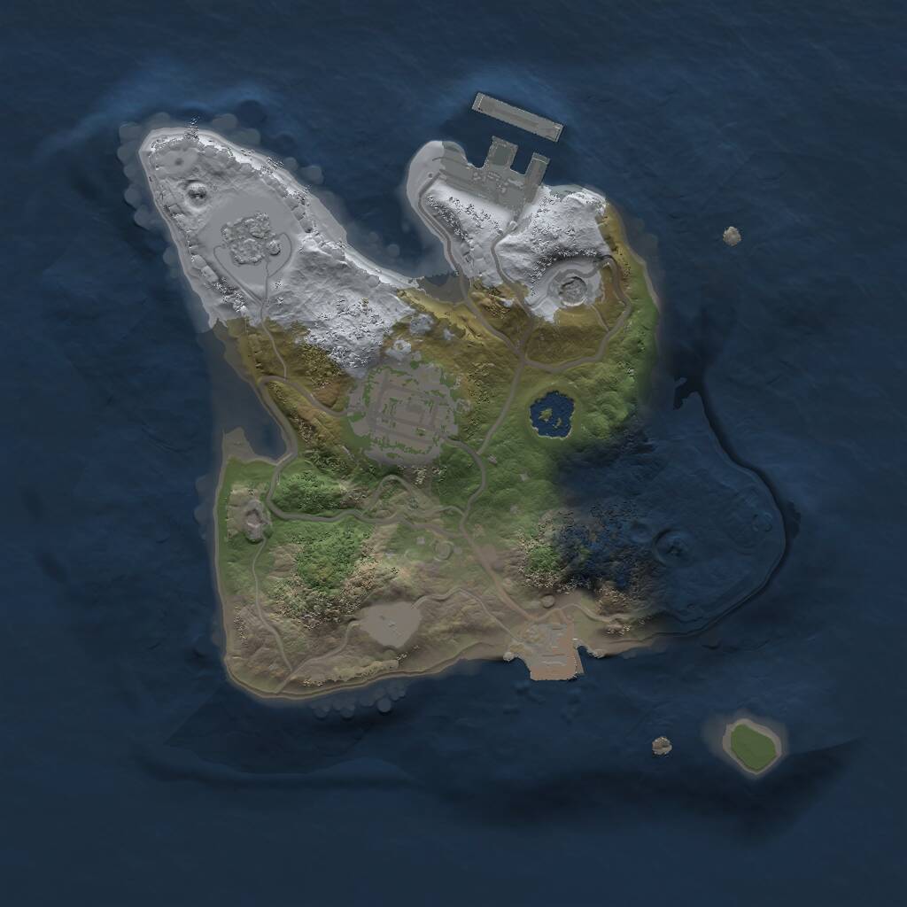 Rust Map: Procedural Map, Size: 2000, Seed: 347533316, 5 Monuments