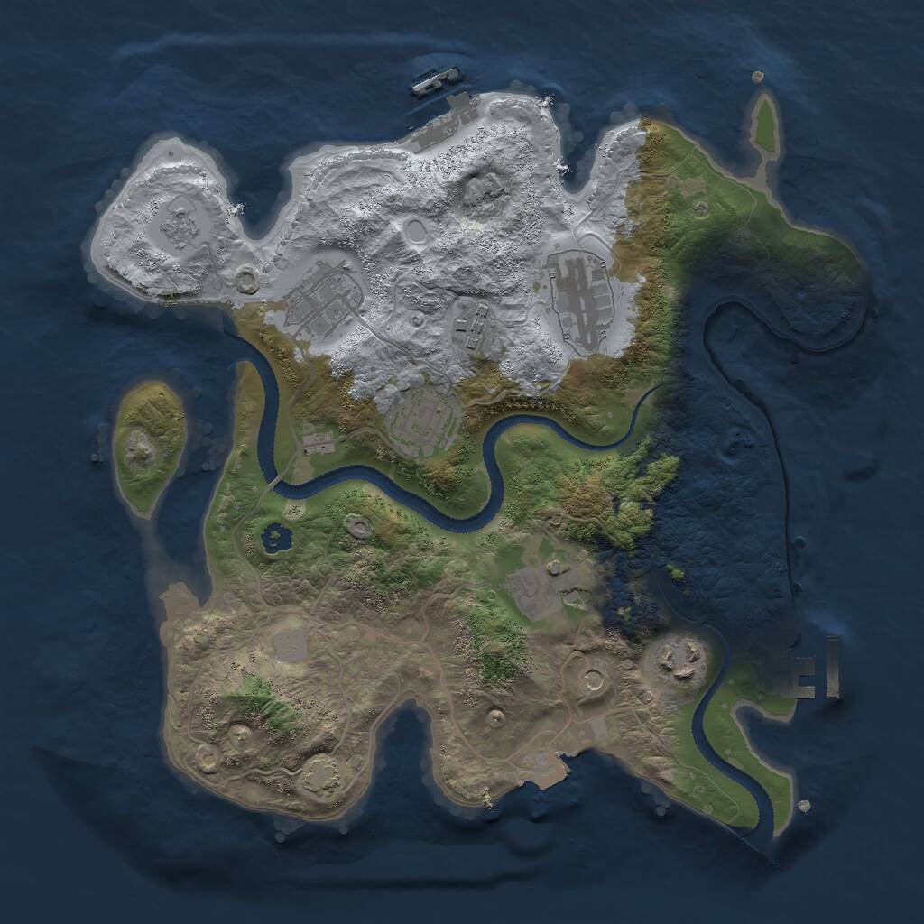 Rust Map: Procedural Map, Size: 3000, Seed: 675458, 12 Monuments