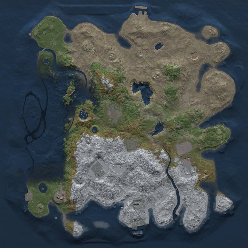 Rust Map: Procedural Map, Size: 4000, Seed: 981886675, 14 Monuments