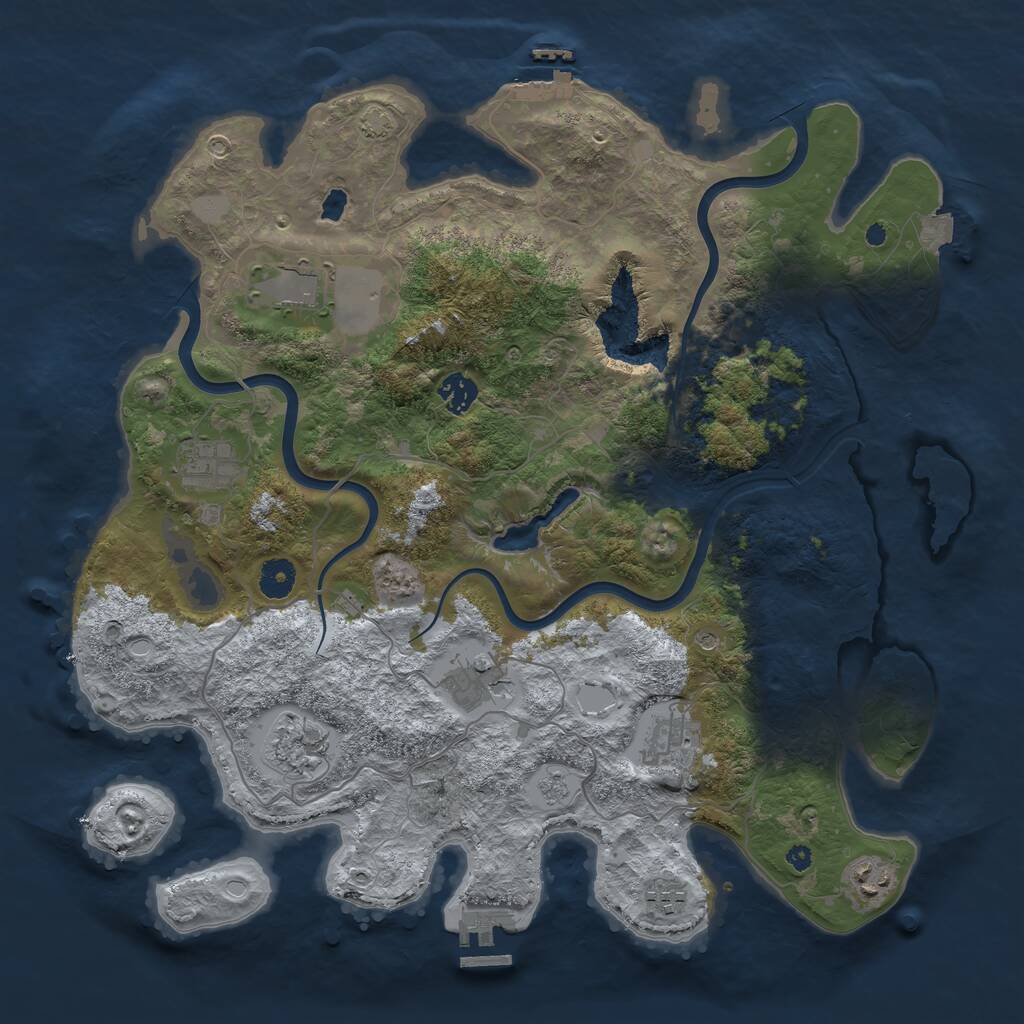 Rust Map: Procedural Map, Size: 4000, Seed: 941, 14 Monuments