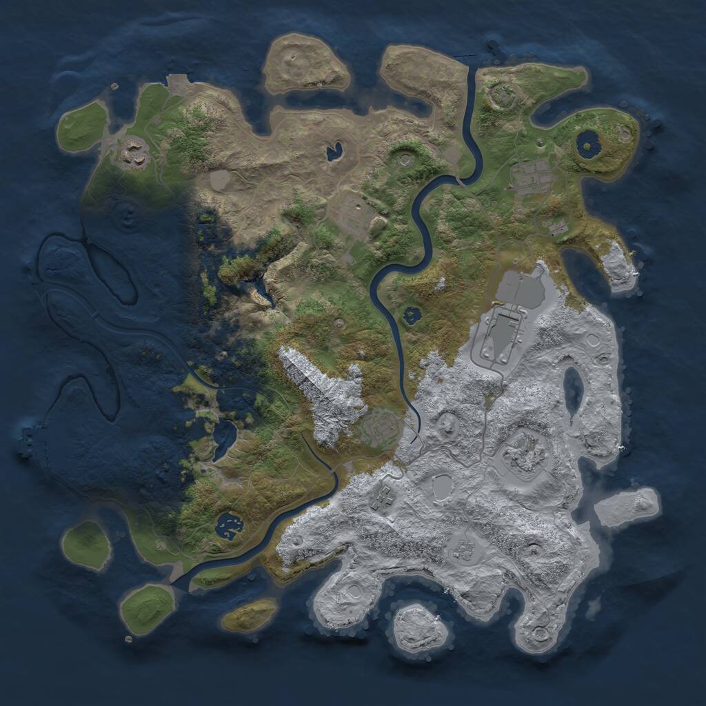 Rust Map: Procedural Map, Size: 4000, Seed: 967617148, 13 Monuments