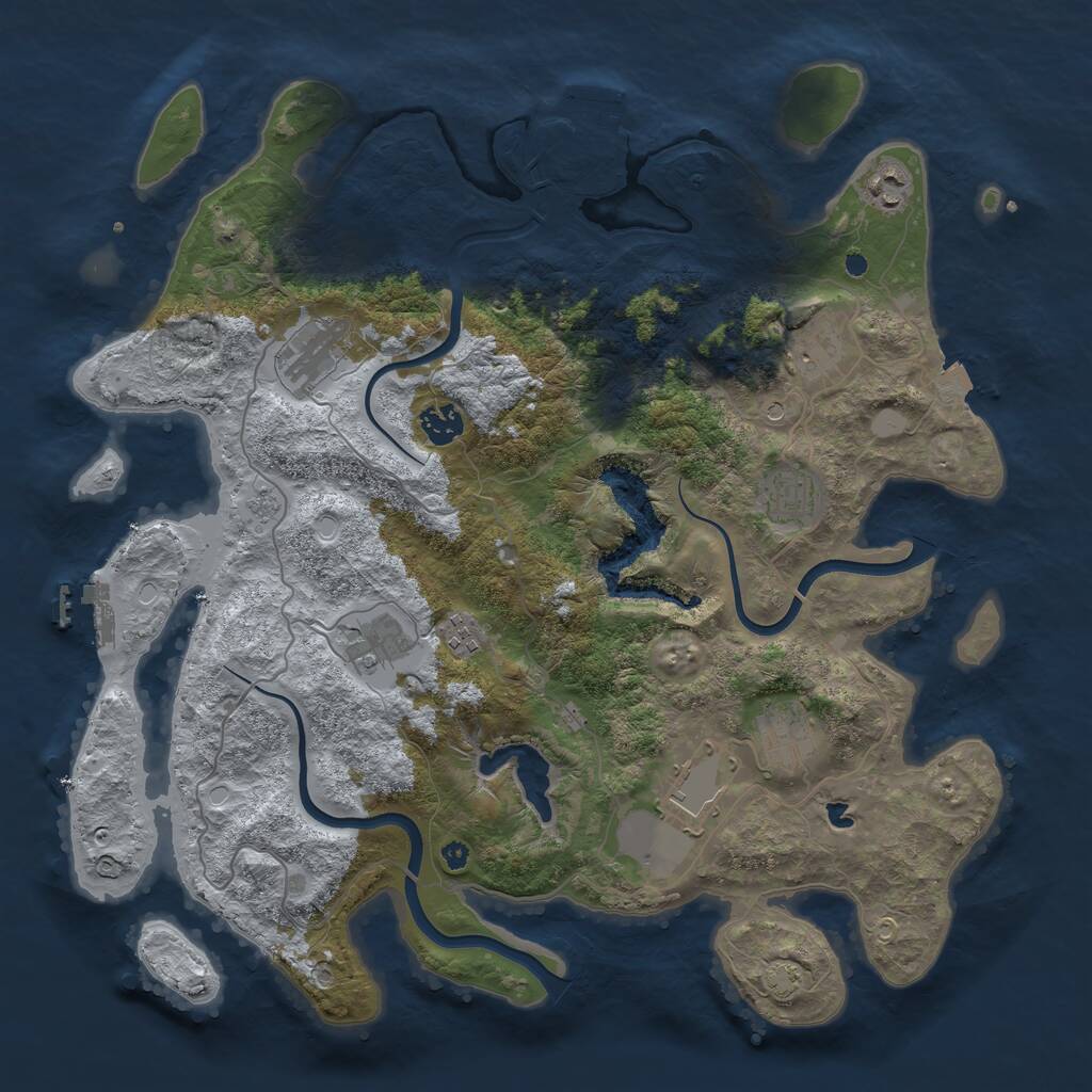 Rust Map: Procedural Map, Size: 4000, Seed: 1412153705, 15 Monuments