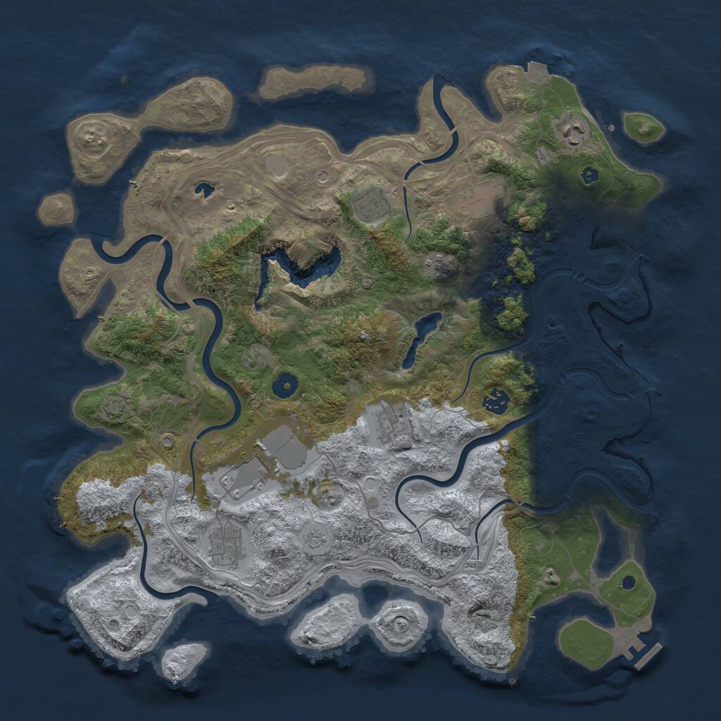 Rust Map: Procedural Map, Size: 4250, Seed: 720225530, 13 Monuments