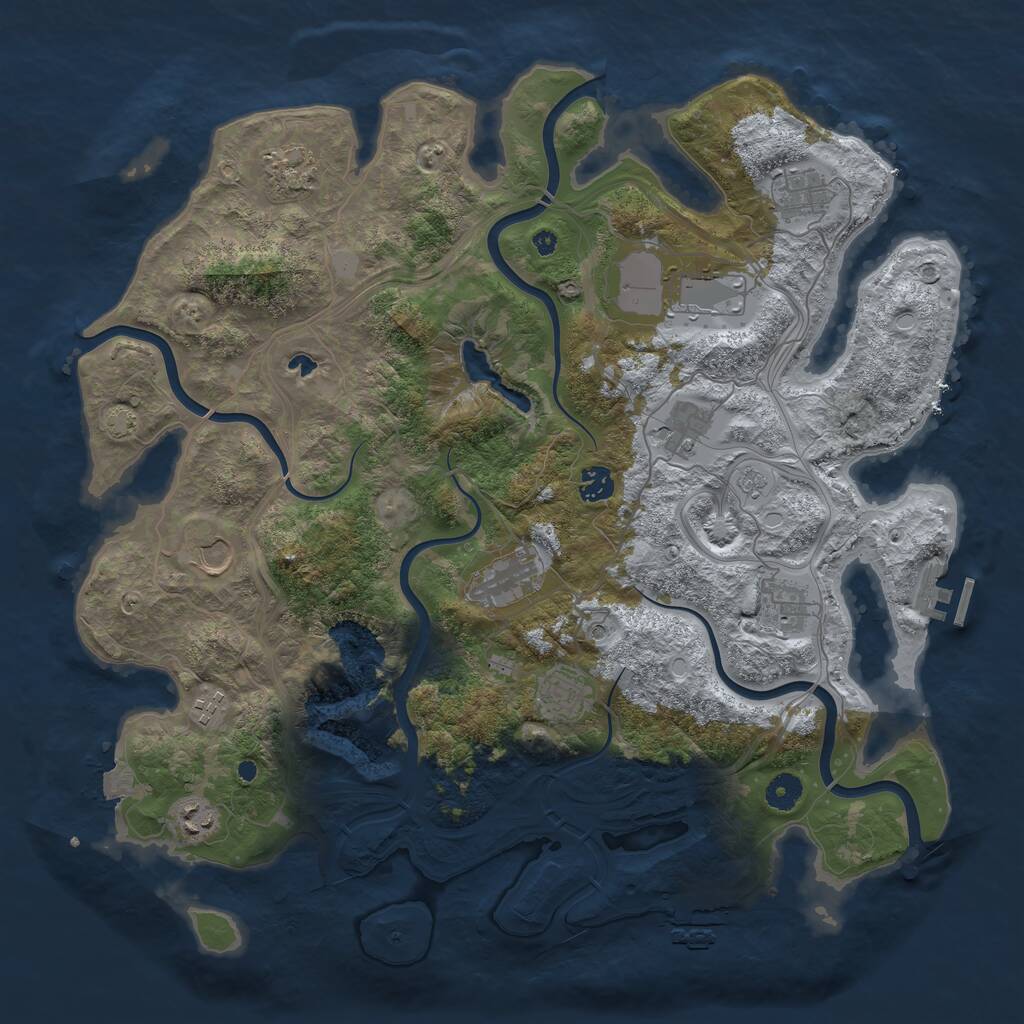 Rust Map: Procedural Map, Size: 4250, Seed: 1035699996, 17 Monuments