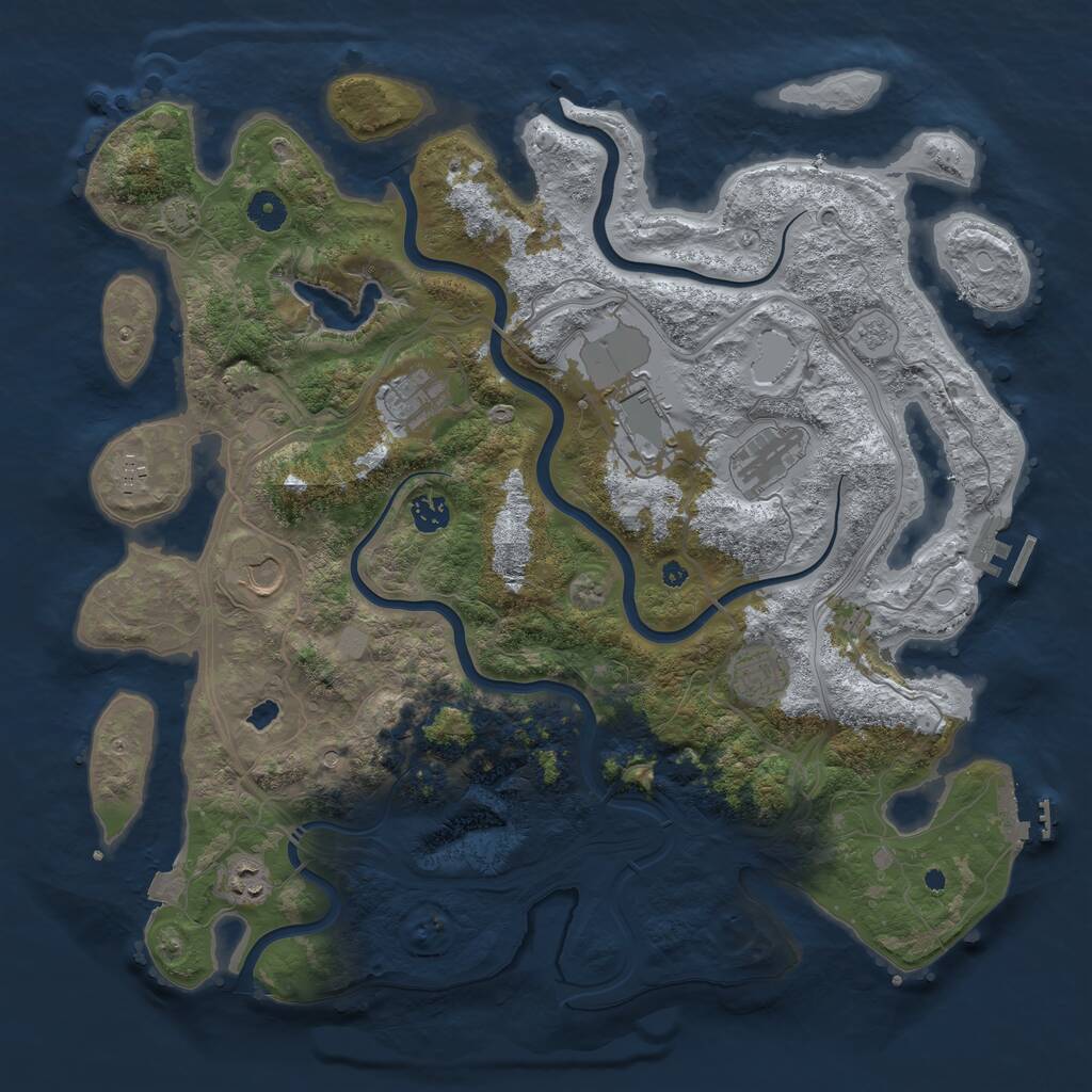 Rust Map: Procedural Map, Size: 4250, Seed: 365317240, 14 Monuments