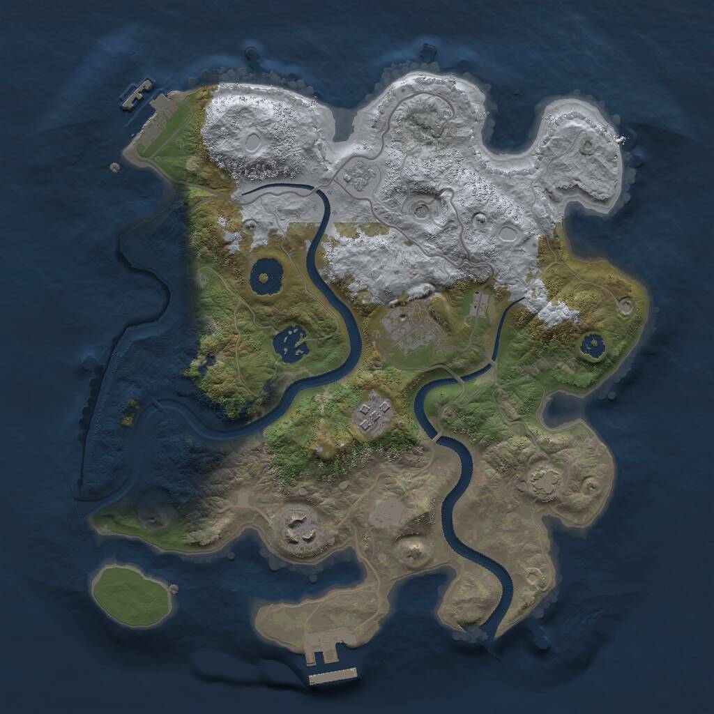 Rust Map: Procedural Map, Size: 3000, Seed: 511133698, 10 Monuments
